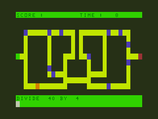 Fun Maths I (Dragon 32/64) screenshot: Maths Maze: Encountering a Question