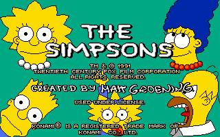 The Simpsons (DOS) screenshot: Title