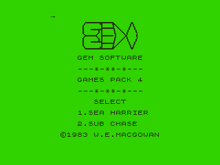 Games Pack IV (Dragon 32/64) screenshot: Title Screen