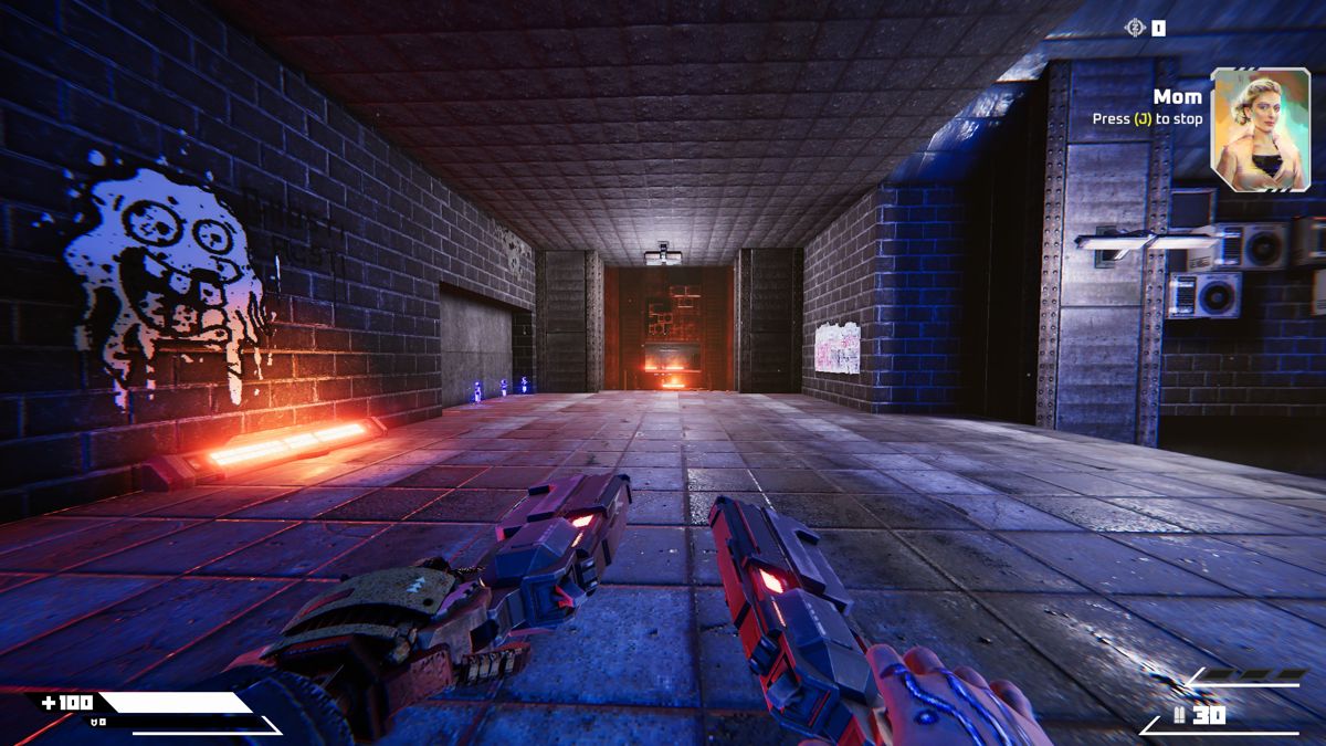 Turbo Overkill (Windows) screenshot: The magnums are the starting weapon. (v1.0)