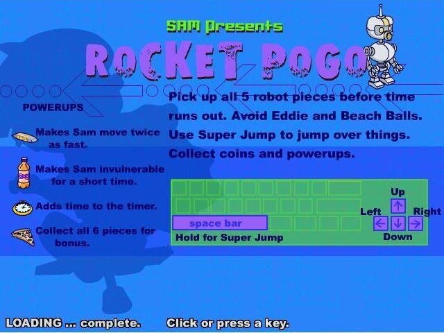 Rocket Power: Extreme Arcade Games (Windows) screenshot: The instructions for Rocket Pogo