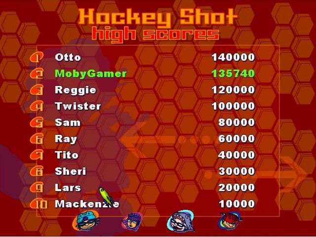 Rocket Power: Extreme Arcade Games (Windows) screenshot: Each game has a scoreboard