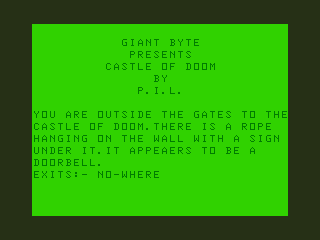 Castle of Doom (Dragon 32/64) screenshot: Title Screen