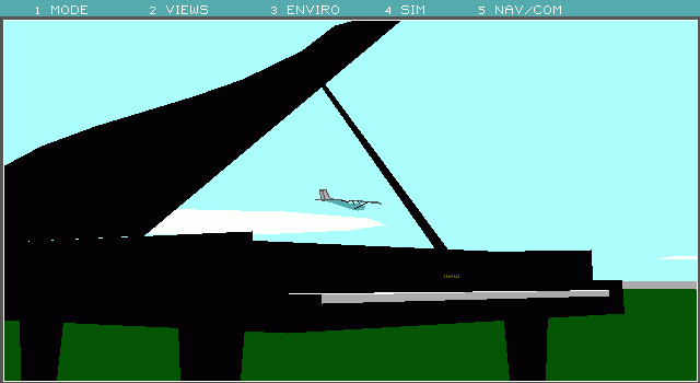 Scenery Collection: Set B (DOS) screenshot: (Hawaii, FS4) Landing at C-Sharp (EGA)