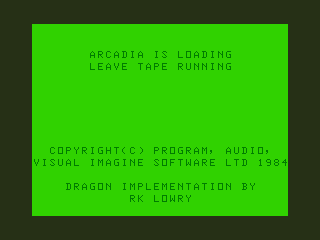Arcadia (Dragon 32/64) screenshot: Loading Screen