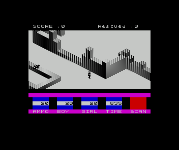 Ant Attack (ZX Spectrum) screenshot: Approaching the gates