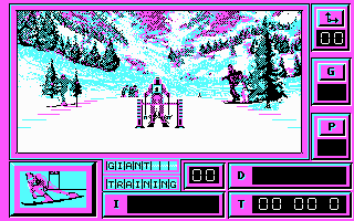 Downhill Challenge (DOS) screenshot: Starting Giant...