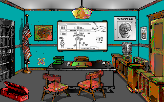 Leather Goddesses of Phobos! 2: Gas Pump Girls Meet the Pulsating Inconvenience from Planet X (DOS) screenshot: One of many places to explore (Tandy/PCjr)