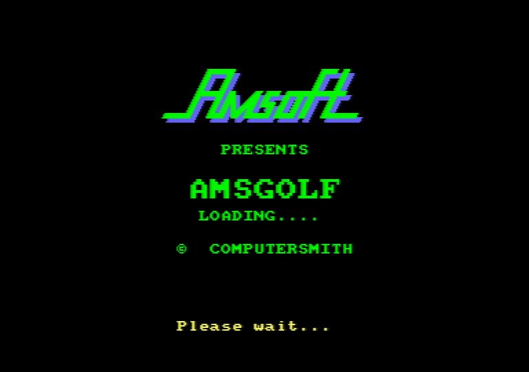 Amsgolf (Amstrad CPC) screenshot: Loading Screen