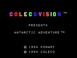 Antarctic Adventure (ColecoVision) screenshot: Colecovision Title