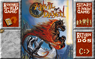 Anvil of Dawn (DOS) screenshot: Main Menu