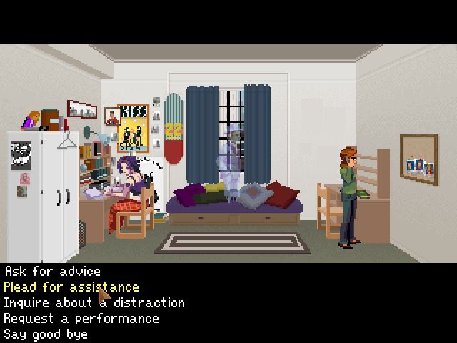 The Blackwell Legacy (Windows) screenshot: Pretending to be on the phone so you can talk to Joey without sounding suspicious