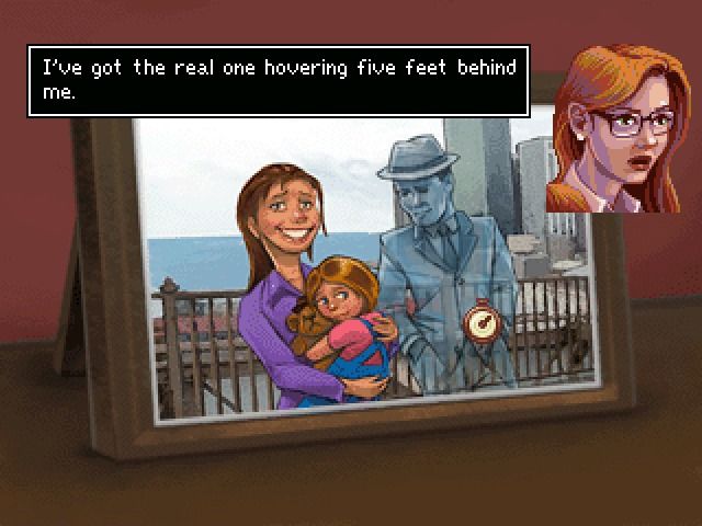 The Blackwell Legacy (Windows) screenshot: Picture of you and your aunt just uncovered additional info