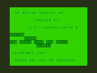 Onyton Quartet (Dragon 32/64) screenshot: Title Screen