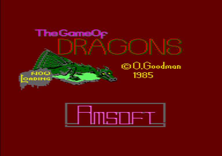 Dragons (Amstrad CPC) screenshot: Loading Screen