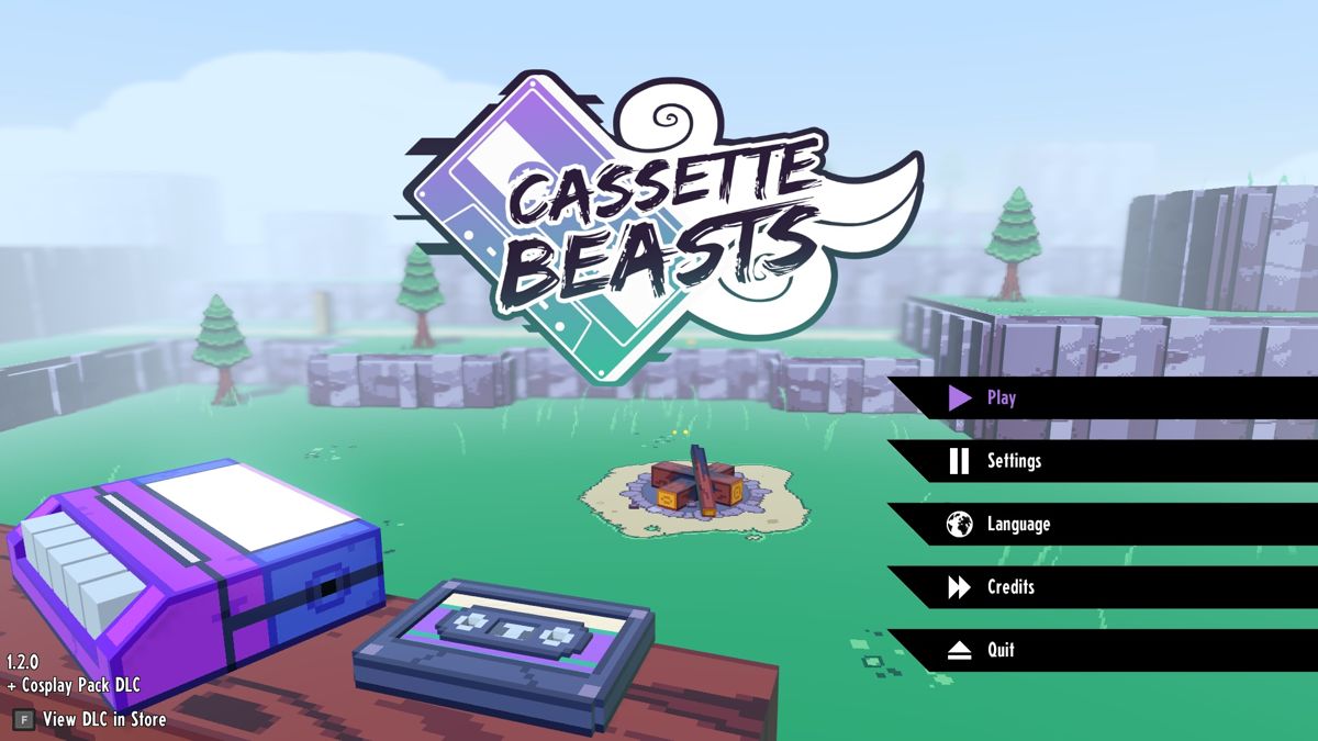 Cassette Beasts (Windows) screenshot: Main menu