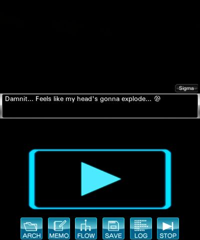Zero Escape: Volume 2 - Virtue's Last Reward (Nintendo 3DS) screenshot: First screen, where Sigma wakes up
