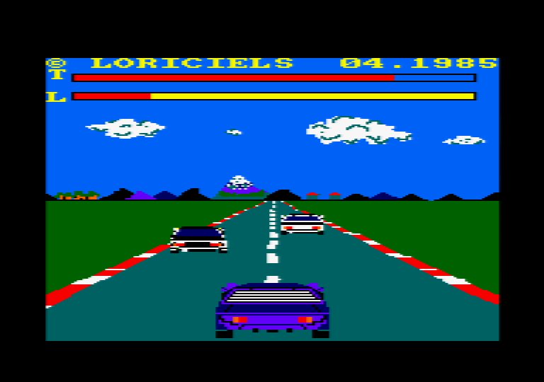 Grand Prix Rally II (Amstrad CPC) screenshot: The race is underway
