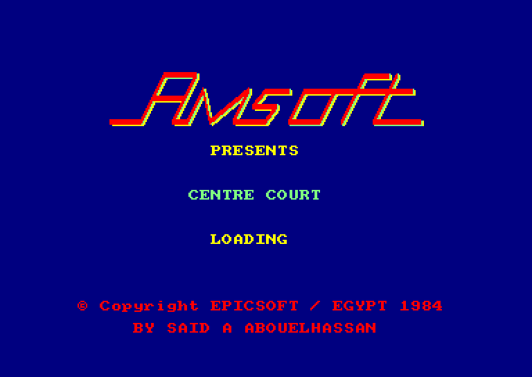 Centre Court (Amstrad CPC) screenshot: Loading Screen