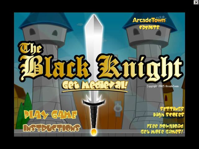 The Black Knight (Browser) screenshot: Title screen