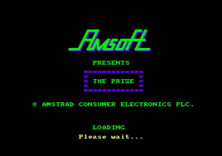 The Prize (Amstrad CPC) screenshot: Loading screen
