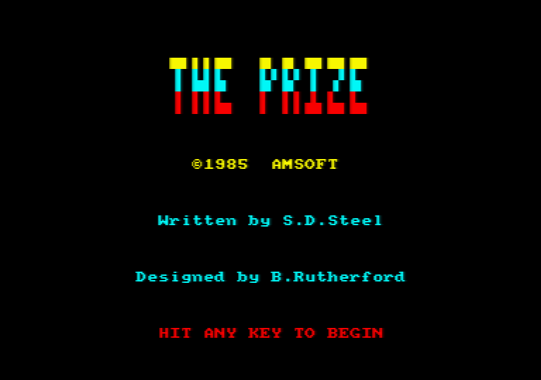The Prize (Amstrad CPC) screenshot: Title screen