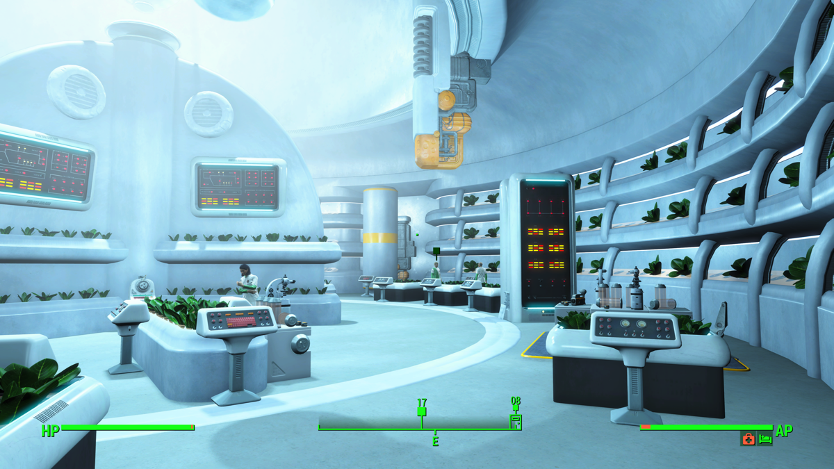 Fallout 4 (Xbox One) screenshot: One of the researchers at the BioScience lab needs my help.