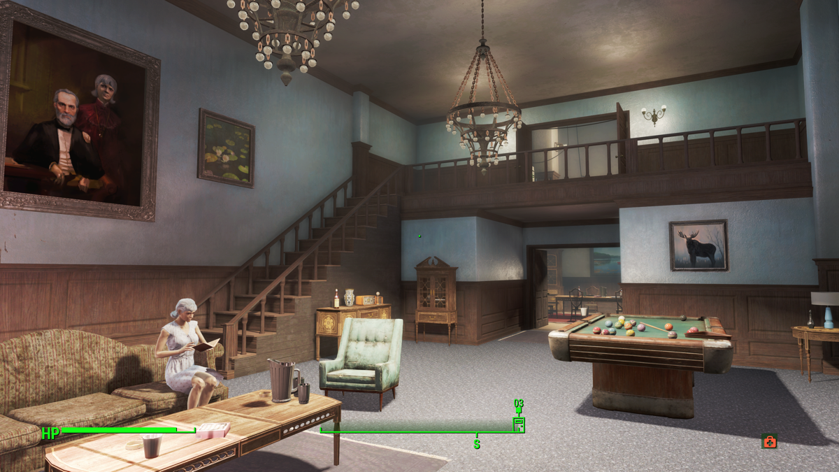 Fallout 4 (Xbox One) screenshot: Cabot House is probably the only location in near-pristine condition.