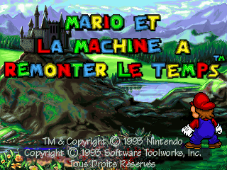 Mario's Time Machine (DOS) screenshot: French title screen