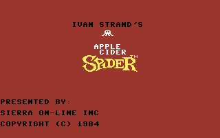 Apple Cider Spider (Commodore 64) screenshot: Title screen