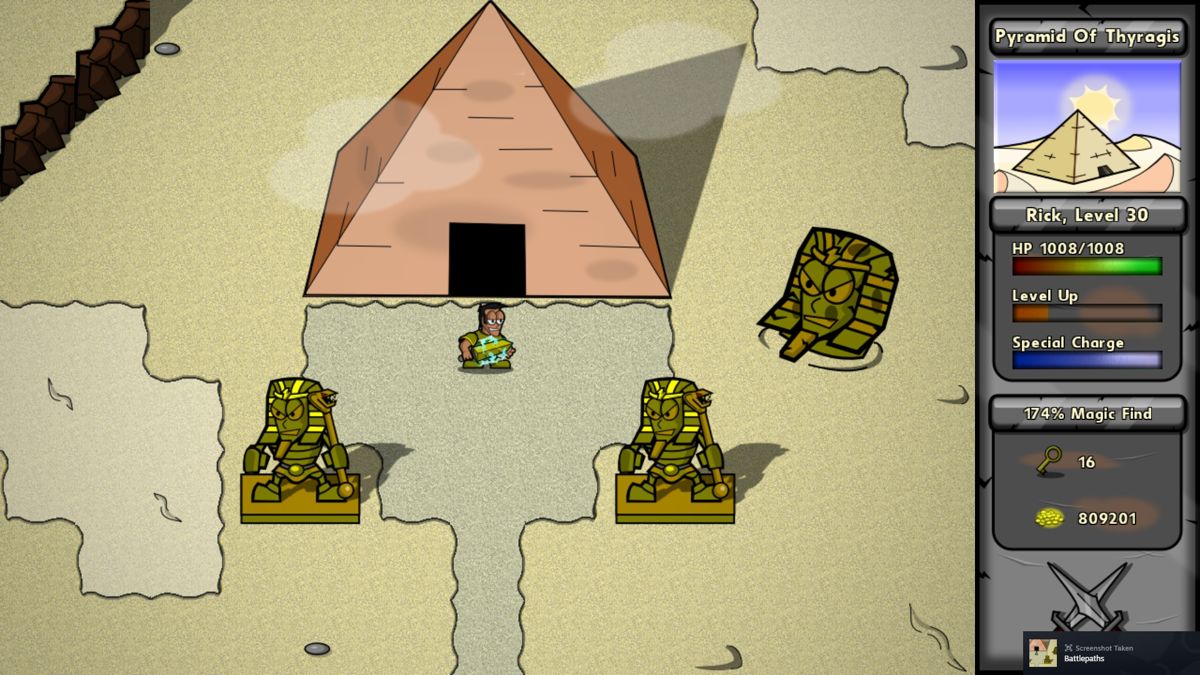 Battlepaths (Windows) screenshot: Entrance to the Pyramid of Thyragis