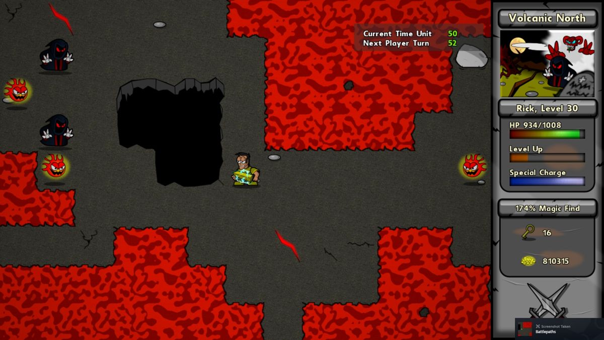 Battlepaths (Windows) screenshot: Crawling through the Volcanic North