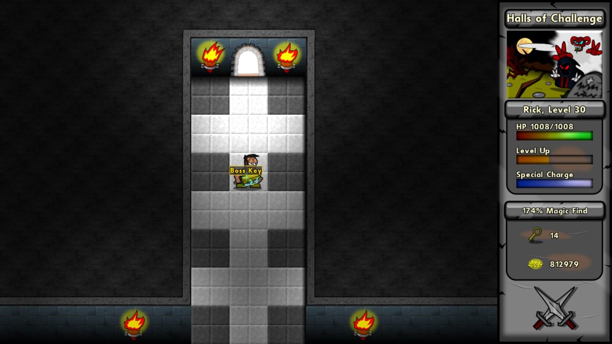 Battlepaths (Windows) screenshot: The only boss key in the game.