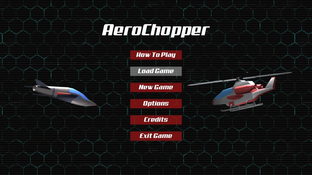 AeroChopper (Windows) screenshot: The game's menu and title screen