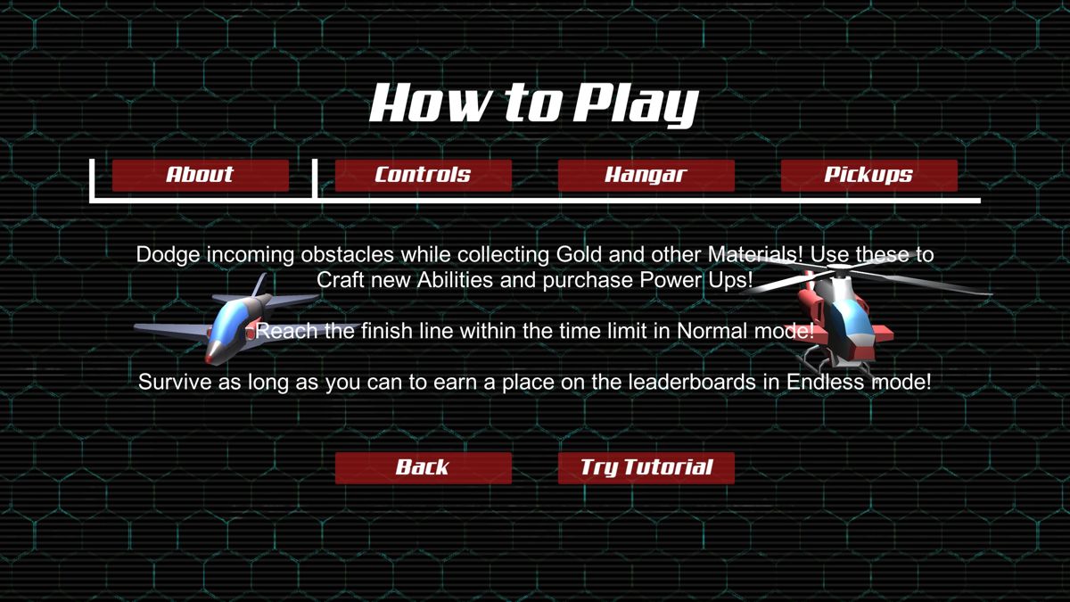 AeroChopper (Windows) screenshot: The game is clearly explained and this leads into a tutorial