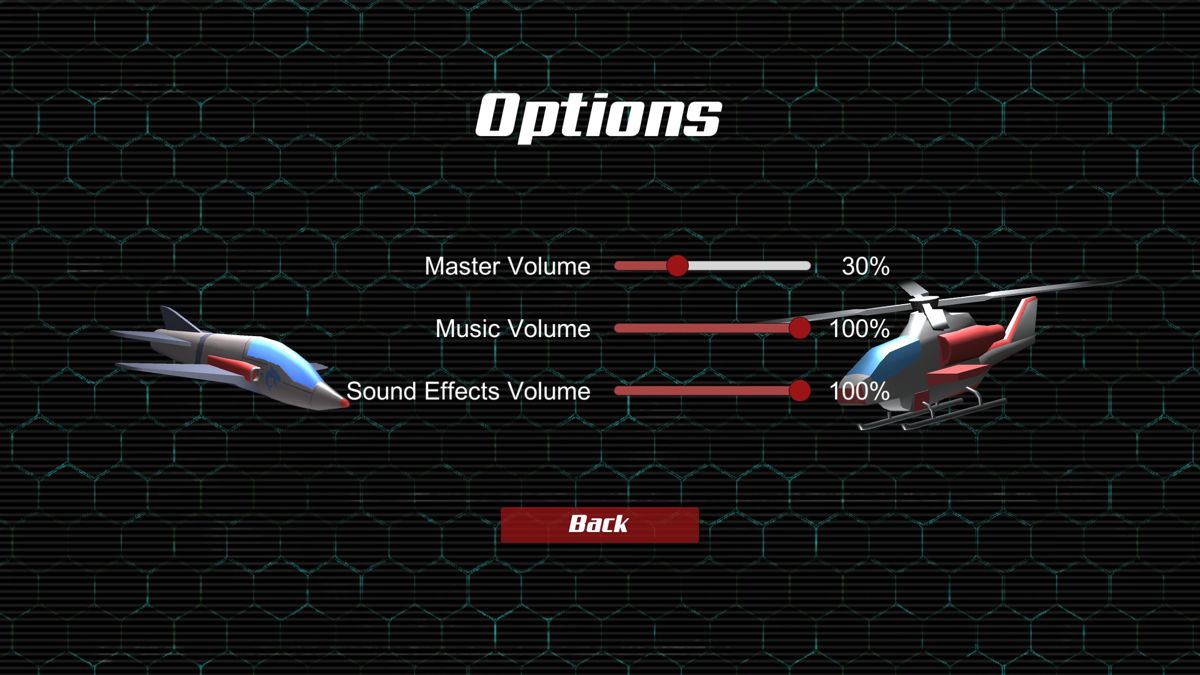 AeroChopper (Windows) screenshot: The in-game configuration options just control the sound
