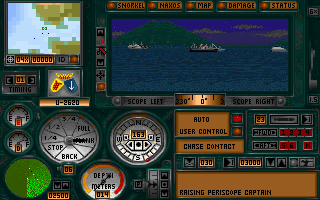 Wolf Pack (DOS) screenshot: U-boat Controls (VGA)