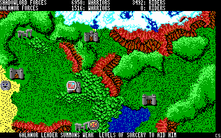 Sorcerer Lord (DOS) screenshot: Battles are described by text only.