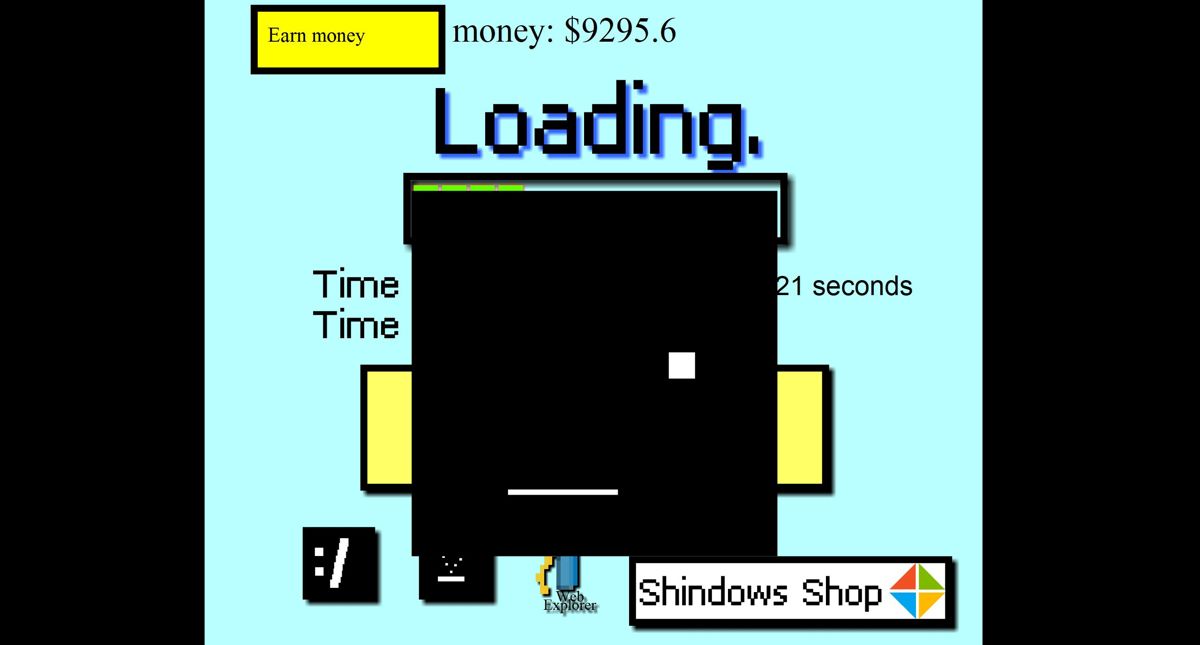 Loading Screen Simulator (Windows) screenshot: The PONG game is playable. There's a Steam achievement to be won for one hundred points. I do not have the achievement because it takes a long time and, as if by magic, this game brings people to the door and makes the phone ring