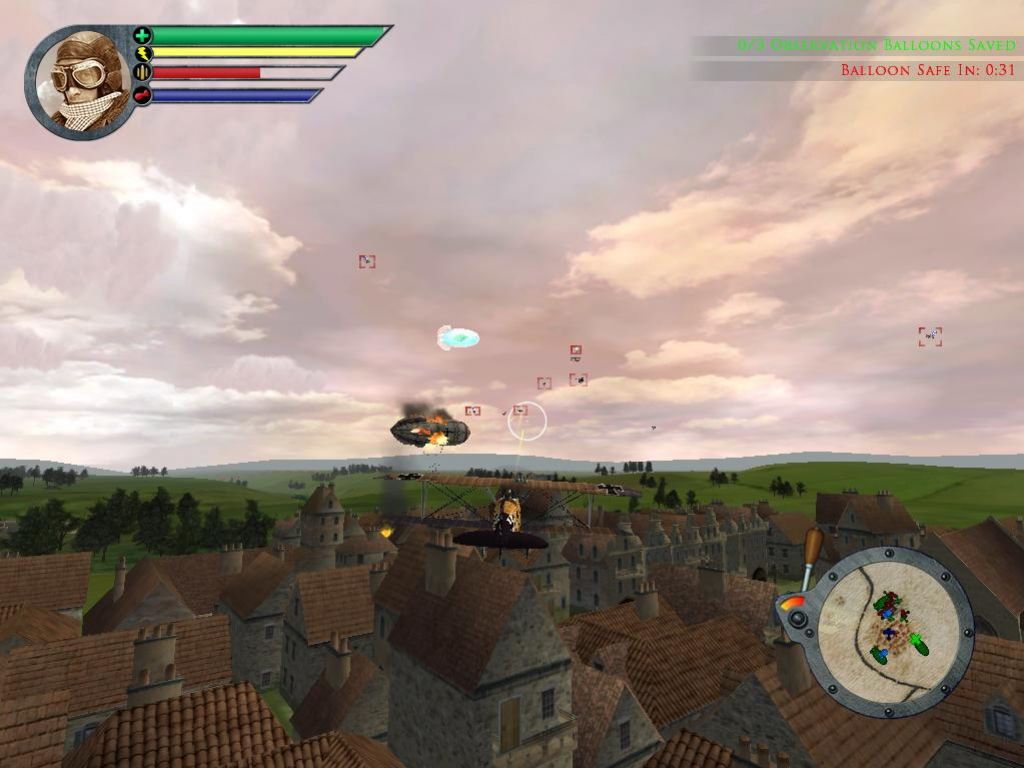 Red Baron: Arcade (Windows) screenshot: Protecting our airships