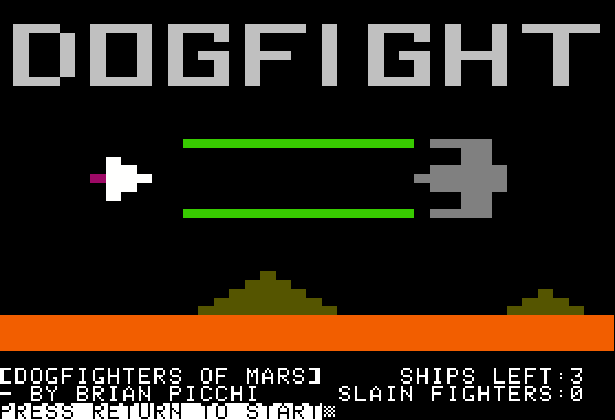Dogfighters of Mars (Apple II) screenshot: Title Screen