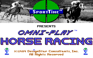 Omni-Play Horse Racing (DOS) screenshot: Title Screen