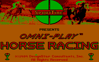 Omni-Play Horse Racing (DOS) screenshot: Title Screen (Alternate CGA)
