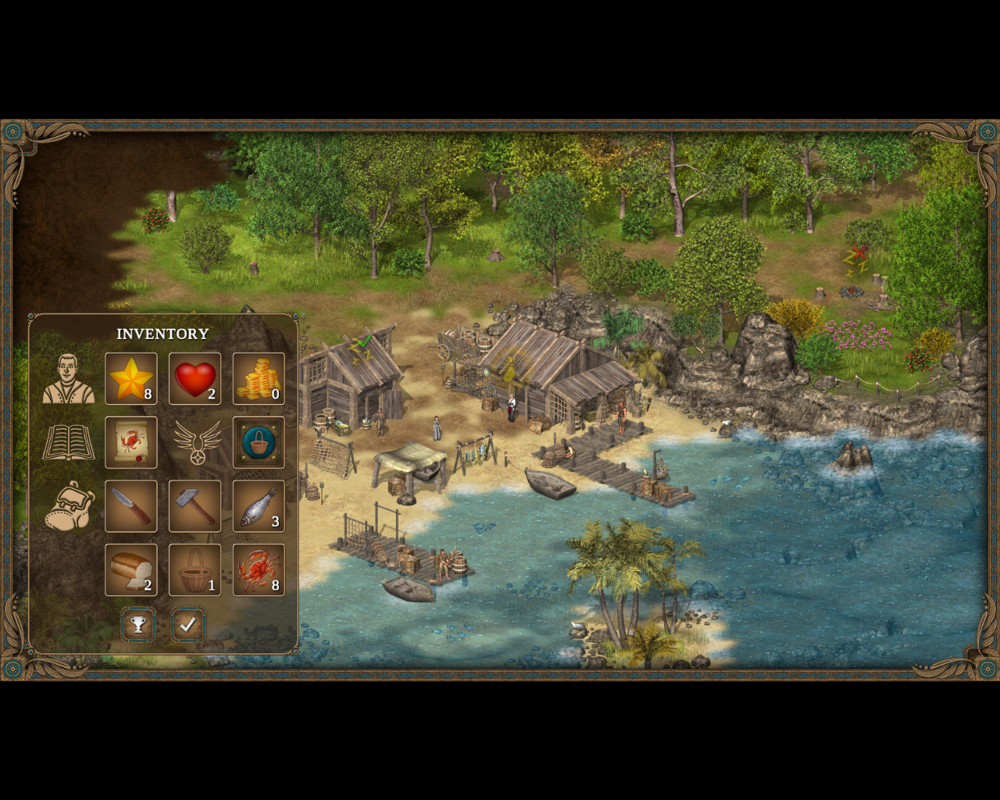 Hero of the Kingdom II (Windows) screenshot: Inventory (including character information)