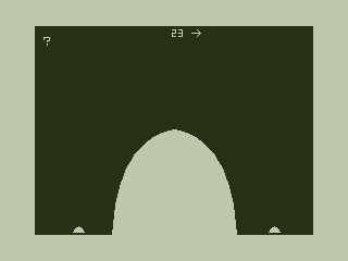 Bombardment (TRS-80 CoCo) screenshot: Opponents Lined Up