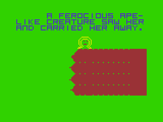 Quest for Lenore (TRS-80 CoCo) screenshot: Lenore is Captured