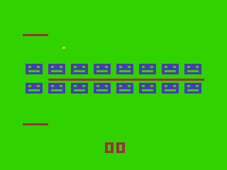 Advanced Pong (TRS-80 CoCo) screenshot: Starting to Hit Robots