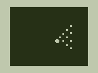 Bowling (TRS-80 CoCo) screenshot: Passing the Pins
