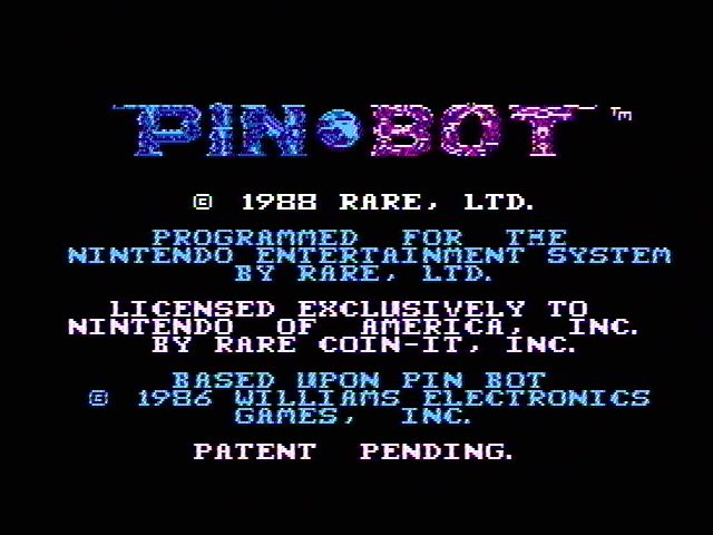 Pin-Bot (NES) screenshot: Title screen