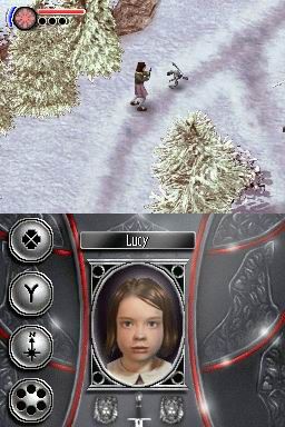 The Chronicles of Narnia: The Lion, the Witch and the Wardrobe (Nintendo DS) screenshot: An Ankleslicer Attacks Lucy